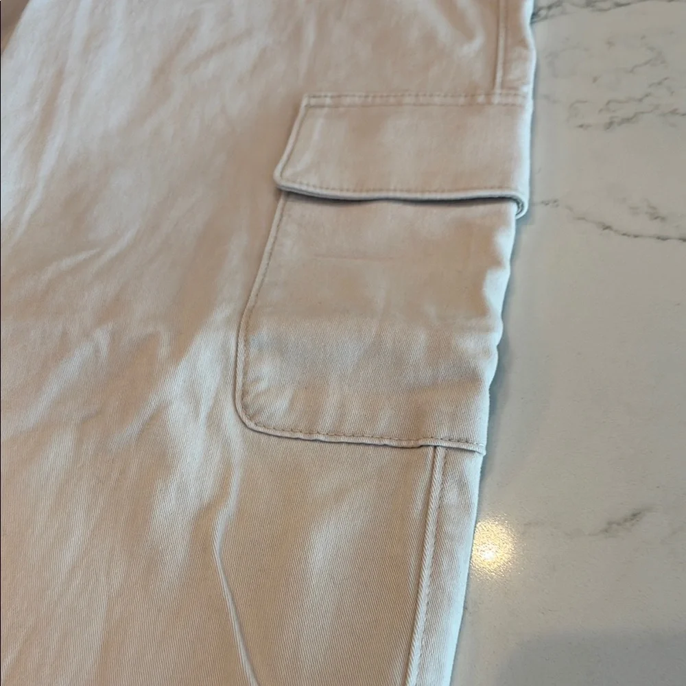 Abercrombie Kids Cream Cargo Pants with Modern Utility Style
